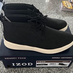 Izod Black Chukka Boots with White Sole